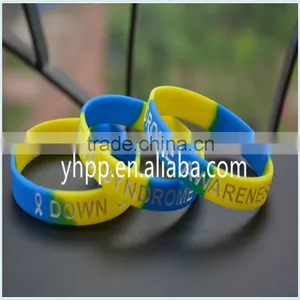 Custom YELLOW & BLUE DOWN SYNDROME AWARENESS WRISTBAND thumbnail-1
