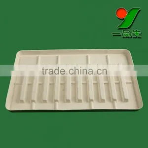 Reproducible Paper Pulp Tray, Biodegradable Customization Sugarcane Bagasse Molded Pulp Packaging Car Accessories Interior Tray thumbnail-3