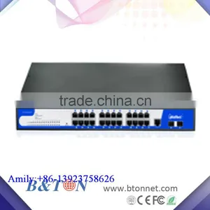 24 Gigabit RJ45 Ports 2 Combo SFP Smart Managed Industrial Network Fiber Switch thumbnail-1