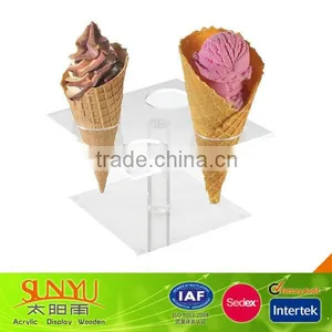Acrylic Square Four Cone Ice Cream Cone Holder thumbnail-1