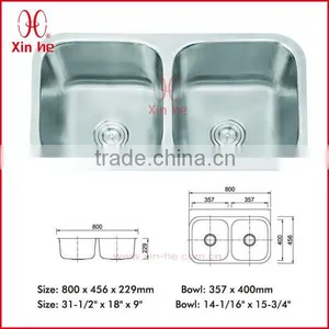 SUS304 Washing Basin Stainless Steel Sink for Kitchen thumbnail-1