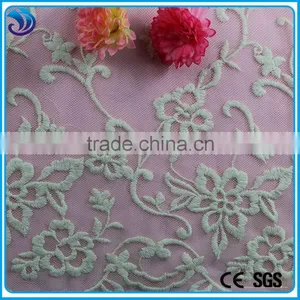 Popular Nylon Net Lace Embroidery Scallop Double Borders Fabric for Lady Dress thumbnail-1