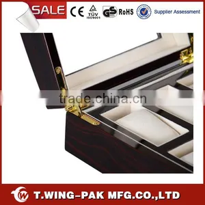 Wholesale Velvet Wooden Watch Box&case, China Made, for 6 Watches, Luxury Look, Window thumbnail-4