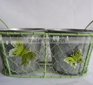 Wire Mesh Basket 2 Zinc Pot Inside thumbnail-4