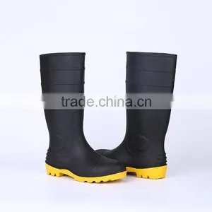 2016 Wholesale Waterproof Black Safety PVC Rain Boots With Steel Toe, Industrial Rain Boots thumbnail-4