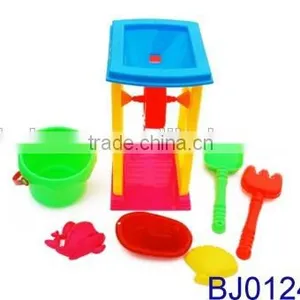 Beach Toys Deluxe Playset for Kids Plastic Bucket Sand Shovel Set thumbnail-4