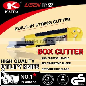 Stationery Cutter Auto Retractable Safety Box Trapezoid Blade Plastic With Rubber Grip Handle Cutter thumbnail-4
