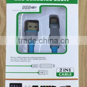 2 In1 Usb Cable Usb Data Cable for Iphone/samsung thumbnail-2
