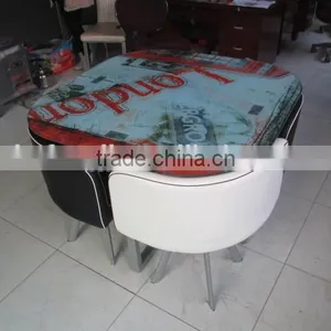 1 Table and 4 Chairs Dining Set Saving More Space thumbnail-5