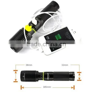 POPPAS 6618 XM-L2 Output 600LM High Power With Usb Rechargeable Flashlight thumbnail-4