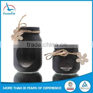 New Design Glass Candle Holder With Chalkborad Painting thumbnail-1