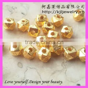 Wholesale Loose Beads, Metal Gold Alloy Facted Nugget Beads thumbnail-1