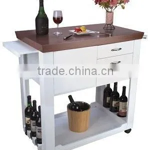 Multipurpose Wooden Wine Trolley thumbnail-1