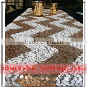 Elegant Wedding Decoration Gold Sequin Table Runners thumbnail-6