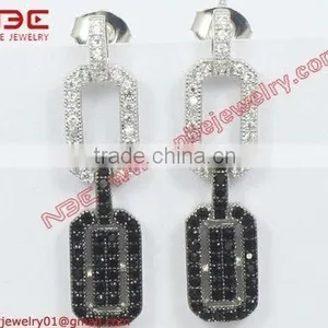 Fancy Design Micro Pave Setting 925 Silver Factory Artisan Handcrafted AAA Grade cz Wholesale 925 Silver Jewellery Earrings thumbnail-1