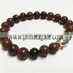 Mahogany Obsidian Stretchable Buddha Bracelet | A Grade Good Quality Gemstone Bracelet | Agate New Jewelry 2016 Bracelets thumbnail-1