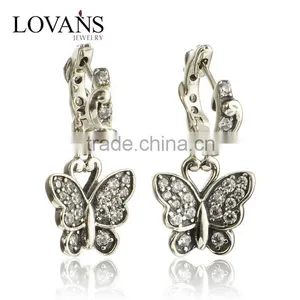 Handmade Latest Cute Girls Butterfly Earring Studs With Lot Of Gemstones thumbnail-1