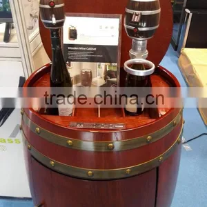 Electric Wooden Barrel Cooler Wood Furniture Cabinet No Compressor Barrel Fridge thumbnail-3
