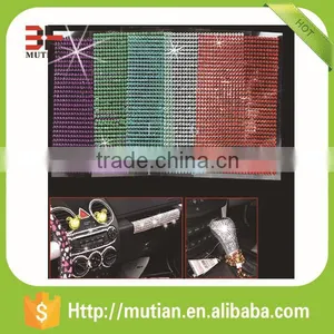 Colorful Mirror Phone Car Round Rhinestone Acrylic Diamond Sticker thumbnail-4