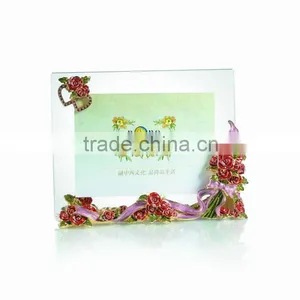 RORO Forever Love Rose Crystal Glass Enamel Photo Frame Picture Frame Home Furniture Matching thumbnail-1