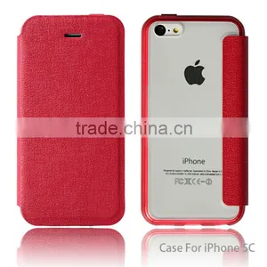 High Quality Cell Phone Flip Horizontal Leather Cases for IPhone 5C thumbnail-1