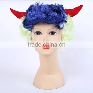 Horn Fans Fake Hair Short Hair Head Holiday Whimsy Show Props Prom Cheap Party Wigs thumbnail-5