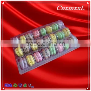 Cake Box for 24 Blister Macaron Gift Tray With 0.55 mm Clear Food Grade PET Cheap Clamshell Packaging thumbnail-6