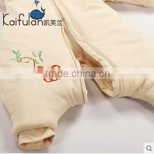 100% Cotton Newborn Infant Baby Anti Kicking Foot Sleeping Bag With Detachable Sleeves for Winter thumbnail-3