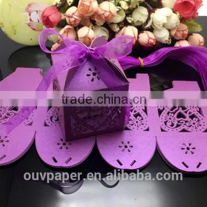 Biscuit Packaging Bag Wedding Candy Gift Party Wedding Carriage Laser Hollow Rose Candy Box thumbnail-1