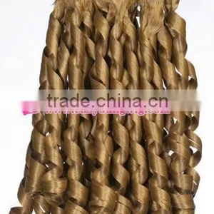 Wholesale Synthetic Blonde Afro Curly Hair Weave for Braiding , Hair Extension,african Hair thumbnail-1