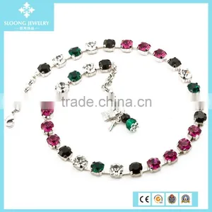 Top Selling 2015 Latest Design Beaded Necklace With Rainbow Colors Austria Crystals thumbnail-1