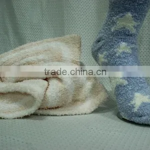 Lovely White Star Blue Fluffy Socks thumbnail-4