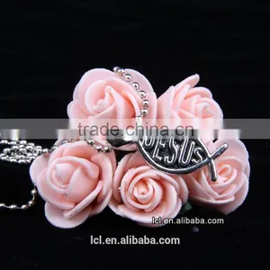 Fashion Imitation Jewelry Necklace, Antique Imitation Silver Religious Bead Necklace With Fish Pendant thumbnail-4