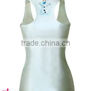 White Snowman Olaf in Frozen 3D Printed Ladies Fashion Tops Tank Tops 2015 thumbnail-3