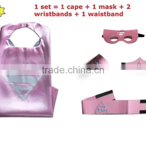 YS Hot Selling Superhero Cape Mask Whole Set 1 Cape 1 Mask 2 Wristband 1 Waistband thumbnail-1