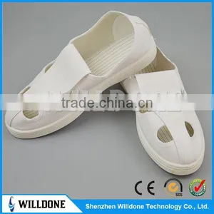 HOT!!! White Leather ESD Shoes, 4-Hole Antistatic Shoes thumbnail-1