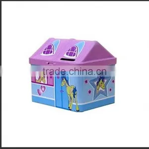 Mini Colored Delicate House Shaped Tin Box thumbnail-1