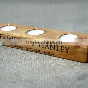 Personalised Oak Tea Light Holder thumbnail-2