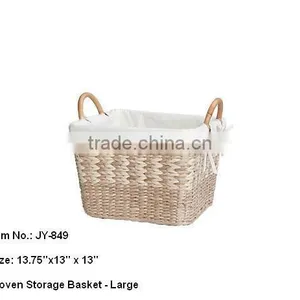 Lined Hyacinth Decorative Wicker Baskets for Baby thumbnail-1