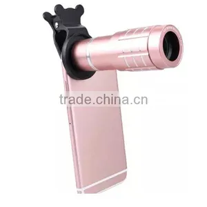 2016 New Mobile Phone Universal Clip Camera Lens , 12x Zoom Telescope Lens for IPhone thumbnail-1