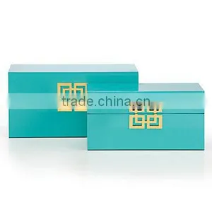 High Quality Best Selling Lacquered Rectangle Blue MING Box From Vietnam thumbnail-1