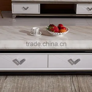 Simple Coffee Table With White Marble and Drawers thumbnail-4