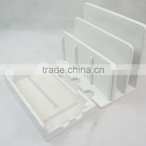 Mobile Phone White Colour Faux Leather Charging Station Organizer thumbnail-1