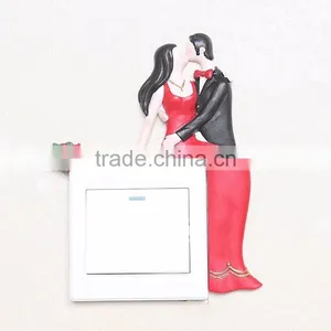 Wedding Theme Relief Wall Decor Resin Switch Sticker for Sale thumbnail-5