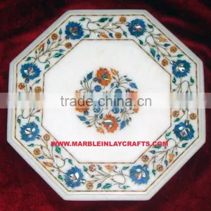 Coffee Marble Inlay Table Top thumbnail-1