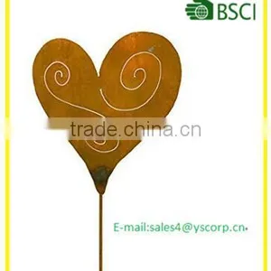 Wholesale Metal Yard Art Open Star Hand Heart Decorative Wrought Iron Garden Stake Outdoor Decoration thumbnail-2