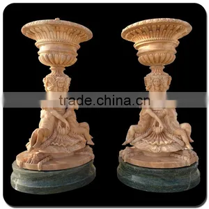 Low Price Garden Decoration Brown Granite Stone Flowerpot thumbnail-3