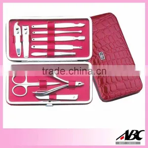 Fancy Red Color Case All Stainless Steel Nail Manicure Set thumbnail-1