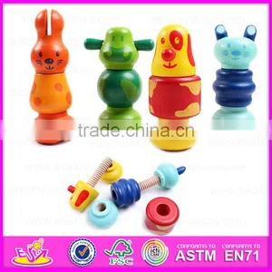 2015 DIY Intelligent Assembly Screw Toy for Kids,Wooden Changable Screw Assemble Toy,Hot Selling Cheap Wooden Screw Toy W03C008 thumbnail-2