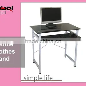 Glass Desktop Design Study Cum Modern Computer Table thumbnail-1